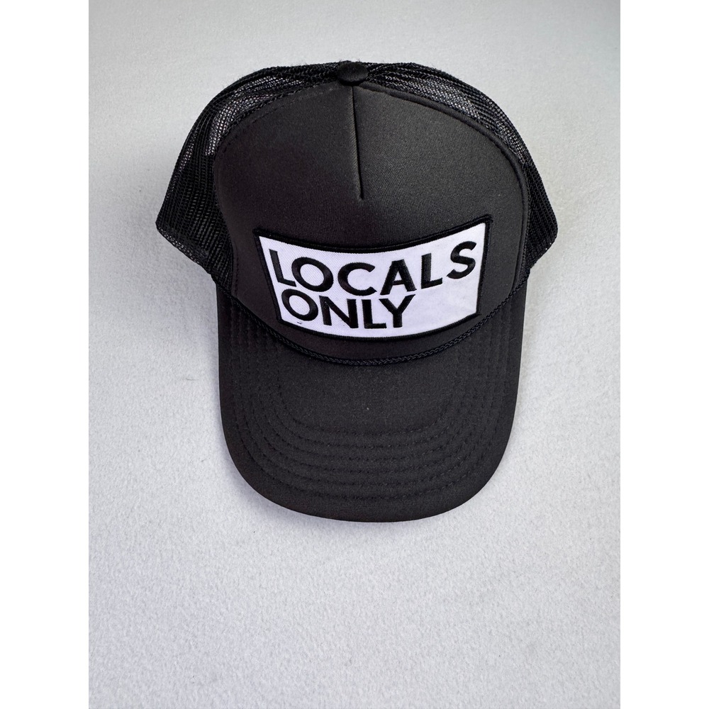 Otto Locals Only Trucker Hat Black Mesh Snapback Foam Front Baseball Cap